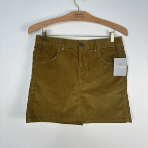 NWT Athleta Kaleidoscope Corduroy Mini Skirt Womens Mustard Olive Pockets Size 8 - Picture 1 of 10