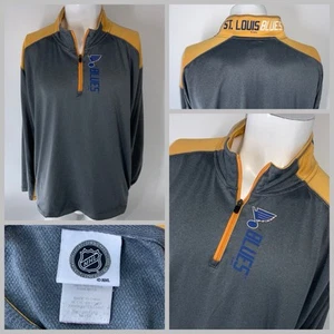 St. Louis Blues NHL 1/4 Zip Pullover Herren 2XL grau gelb Polyester YGI R5-165 - Bild 1 von 11