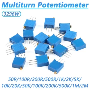 50R to 2M Ohm 3296W Variable Multiturn Adjustable Potentiometer Trimmer Pot - Foto 1 di 23