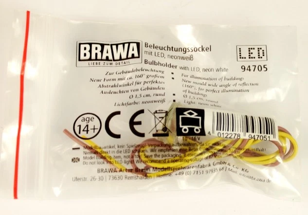 Brawa 94705  Beleuchtungssockel mit LED neonweiß - Bild 1 von 1