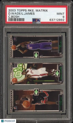 2003 Topps Rookie Matrix Chris Bosh LeBron James Dwayne Wade PSA 9 RC - Image 1 of 2