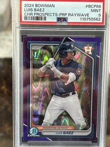2024 Bowman Luis Baez Purple Raywave 1st Bowman RC Refractor BCP66 PSA 9 MINT - Bild 1 von 4