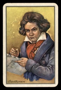 Tarjeta de juego floral vintage de As of Diamonds Beethoven de intercambio único, arte musical - Imagen 1 de 2