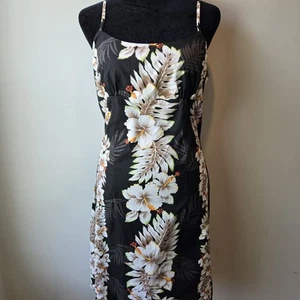 Ky's Hawaii Vintage 90s Cotton Floral Spaghetti Strap Dress Medium - Picture 1 of 10