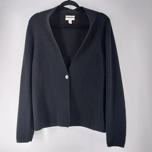 Charter Club Women’s 2-ply 100% Cashmere One Button Black Cardigan Size XL - Picture 1 of 8
