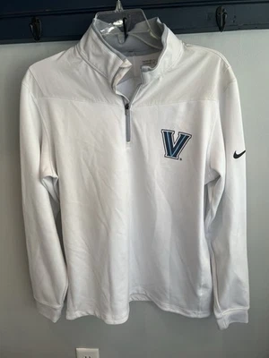 Pullover Nike Golf Dri-Fit Blanco con V en la Frente y Villanova Natación y Buceo en la Espalda Talla M Foto 1 de 4