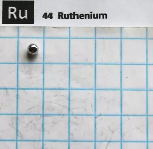 0.52 gram 99.95% solid Ruthenium metal pellet element 44 sample - Picture 1 of 3