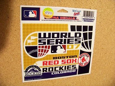 2007 Red Sox Rockies W.S. logo 4.5"x 6" static sticker  - Image 1 of 2