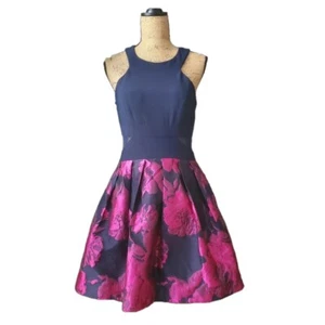 NEU X by Xscape Party-Cocktailkleid Damen marineblau fuchsia Größe 10 Heimkehr - Bild 1 von 15