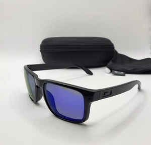 OAKLEY Custom HOLBROOK Polished Black w/ Blue Ice POLARIZED Sunglasses AUTHENTIC - Picture 1 of 4
