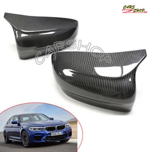 Real Carbon Fiber Side View Mirror Cover Cap For BMW M5 M8 F90 F91 F92 2018-2022 - Picture 1 of 7