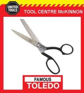 FAMOUS TOLEDO 1068BU DRESSMAKER’S SCISSORS – FORGED STEEL BLACK HANDLE - Picture 1 of 2
