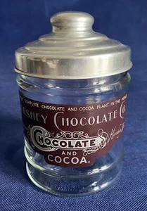 Vintage Look Hershey's Chocolate and Cocoa Glass Jar w Aluminum Lid - Picture 1 of 11