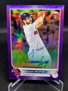 Connor Wong 2022 Topps Chrome Purple Refractor Auto /250 RC Rookie Card #RA-CW