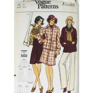 Vogue 8702 Size: 10, Suitable for Knits, Jacket Skirt Pants Sewing Pattern Uncut - Picture 1 of 4