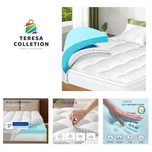 Zweilagige 3 Zoll Memory Foam Matratzenauflage volle Größe, 2 Zoll Kühlgel M... - Bild 1 von 7
