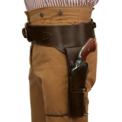 Western Cowboy Cuero PU Pistola Funda Tooled Revólver Pistola Cinturón Punk Foto 1 de 4