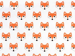 Baumwollstoff 100% Baumwolle Fuchs Füchse Tier Wald weiß orange - Bild 1 von 4