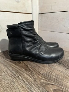 Dansko Stiefel Damen 36/6 Arisa Keilabsatz Bootie Schuhe schwarz Leder Reißverschluss bequem - Bild 1 von 11