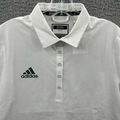 Adidas Polo Shirt Womens Large White Stadium Coaches Polo Short Sleeve Top L - Image 1 of 4
