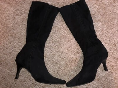 Women’s High Heel Boots Size 7 Andrew Geller Shana Vintage Spandex Stretchy Heel - Image 1 of 4