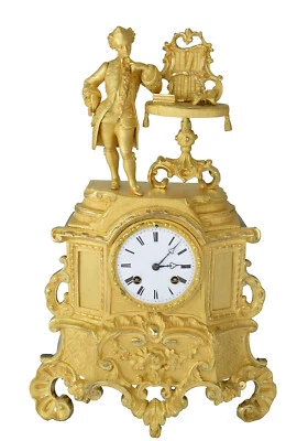 GENTILHOMME Kaminuhr Empire clock bronze cartel horloge antique pendule uhren - Photo 1/4