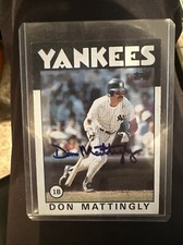 Don Mattingly 1986 Topps - NY Yankees Autograph Baseball Card