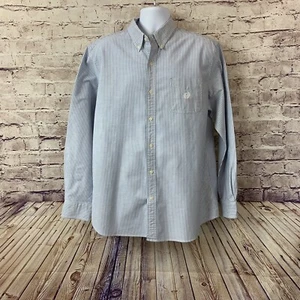 Chaps Shirt Mens Size XL Blue White Stripe Button Front Long Sleeve - Picture 1 of 9