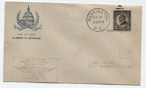 1927 2ct imperf Harding flight cover on Gorham FDC cachet [y10087] - Picture 1 of 3