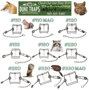 Duke Body Grip Traps - Choose Size & Quantity - Muskrat - Squirrel - Beaver Coon - Picture 1 of 1