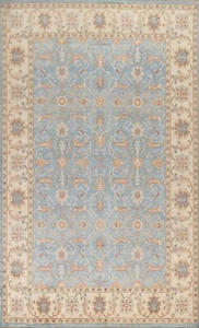 Tappeto BLU Ziegler floreale tradizionale zona orientale tintura vegetale fatto a mano 7x10 piedi - Foto 1 di 12