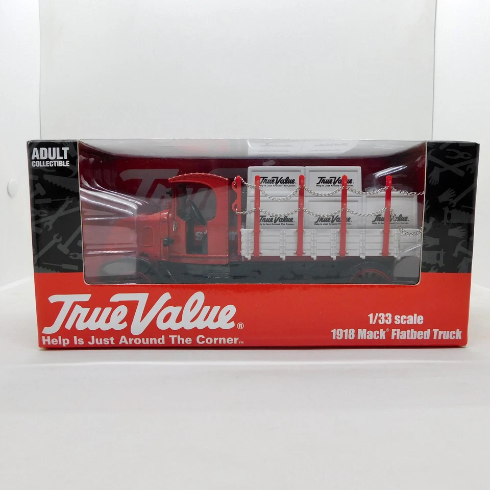 Ertl Collectibles 1/33 Die Cast Bank - Camión de plataforma plana Mack 1918 valor real #25 Nuevo de Lote Antiguo Foto 1 de 4