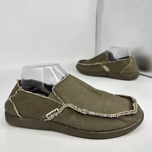 Crocs-Santa Cruz Canvas Moc Slip On Men 8 US Khaki - Picture 1 of 11