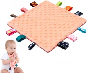 Baby Tags Security Blankets - Baby Soothing Plush Blanket with Colorful Tags, 10 - Picture 1 of 22