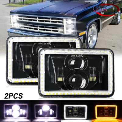 Faros LED de haz alto/bajo DRL para Chevy C30/C20/C10 1981-1986 4x6"  Foto 1 de 4