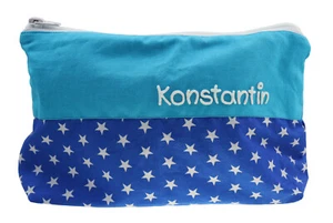 Kulturbeutel Sterne 25x17cm mit Namen Kinder Waschtasche Kosmetikbeutel Junge - Bild 1 von 4