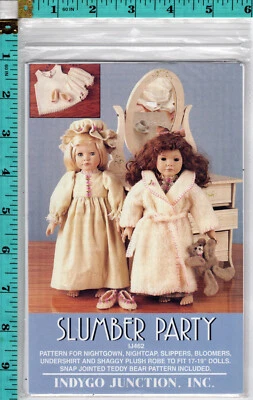 "Slumber Party" ©1997 Indygo Junction Doll Clothing Sewing Pattern IJ462 17"-19" - Image 1 of 4