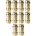 10 Pack XFITTING 1/2" Press Coupling, Press Fit, Lead Free Brass