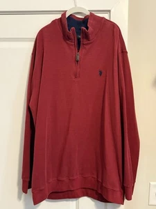 Polo Ralph Lauren Suéter Rojo/Azul Marino Para Hombres XLT 1/4 Cremallera Pullover Adulto - Imagen 1 de 3