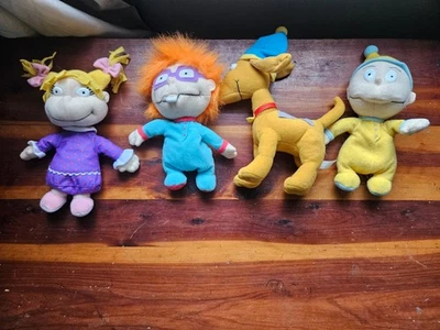Lot of 4 Vintage 1998 MATTEL Rugrats BEDTIME 8" doll Spike Tommy Chucky Angelica - Image 1 of 2