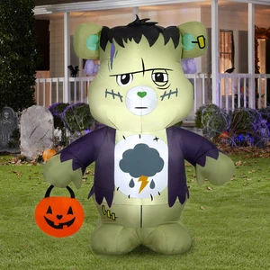Care Bears Grumpy Bear Frankenstein 4.2 Ft Halloween Airblown Inflatable - Picture 1 of 3