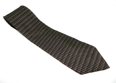 Men's KENNETH COLE NEW YORK Silk NECKTIE Tie BROWN MAROON Victor Vasarely OP ART - Image 1 of 2