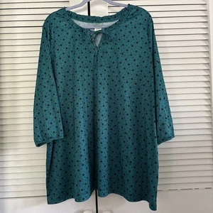 Sara Morgan Pajamas Top Women’s 4X Short Sleeve Tie Closure Polka Dot - Picture 1 of 9