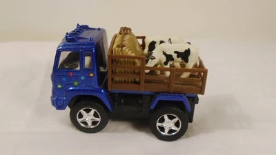 Kinsfun Farm Truck Toy 3" Holstein Cattle & Hay Carrier Truck Pull Back Action - Image 1 of 4