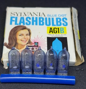 Vintage Slyvania Blitzlampen AG1B Blue Dot x5 - Bild 1 von 2