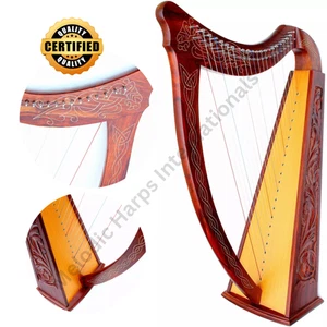 22 Strings Irish Harp - Rosewood Celtic Lever Harp with Bag, Spare Strings & Key - Picture 1 of 9