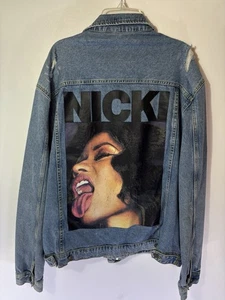 Chaqueta H&M Nicki Minaj Envejecida Camionero Denim Azul Edición Limitada XL ¡¡Rara!!! - Imagen 1 de 16