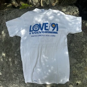 Vintage Volvo International Tennis Shirt Large Special Olympics NBC CBS 1990s - Picture 1 of 6