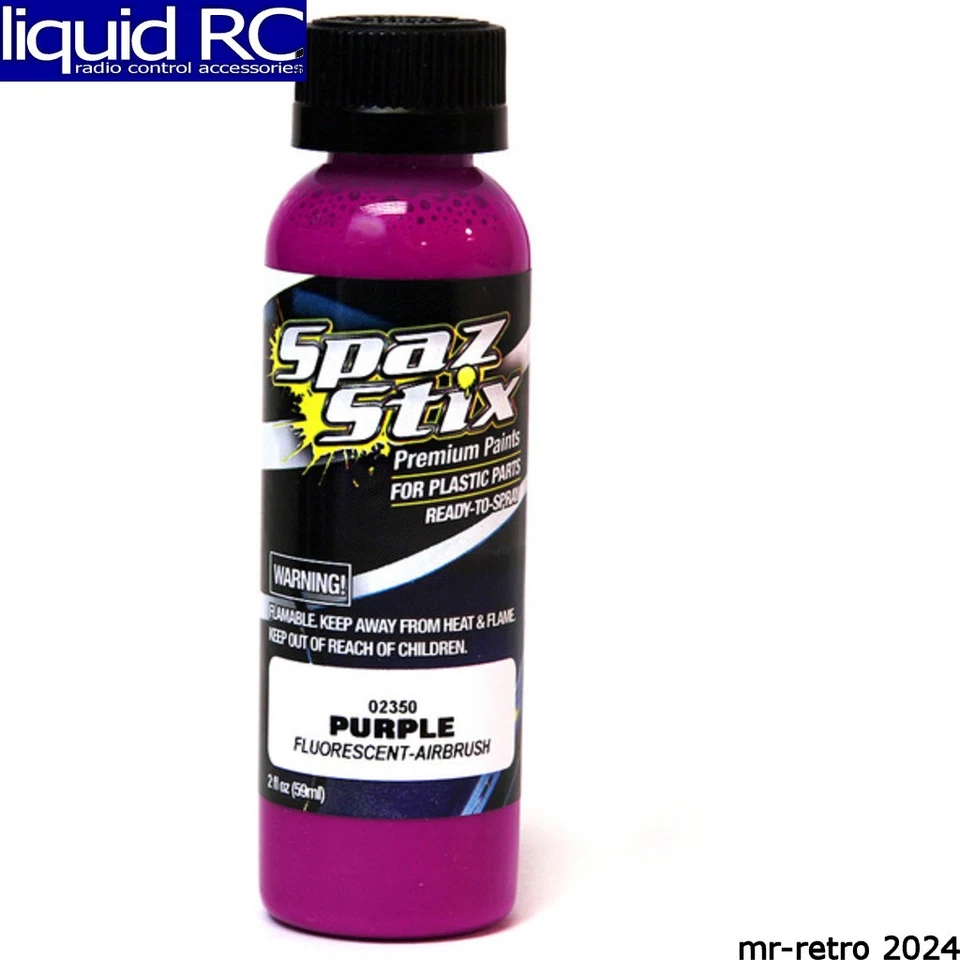 Spaz Stix 02350 Purple Fluorescent Airbrush Paint 2oz SZX02350