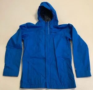 Columbia Omni-Tech Jacket Youth Large Blue Rain Full Zip Hooded Pockets - Picture 1 of 5